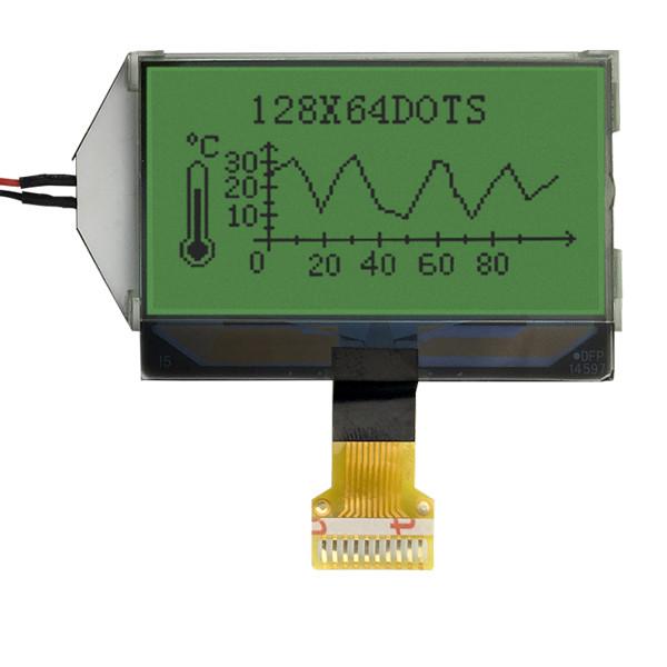 Quality 10 pins Graphic LCD 128x64 COG LCD Module with Green LED Backlight for sale