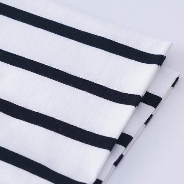 Knit Cotton Striped Material Fabric 175cm Summer Sportswear Skin Friendly Texture
