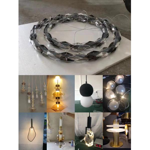 Nordic Home Restaurant Leather Lighting Modern Clearly Glass Shade large Chandelier For Bar