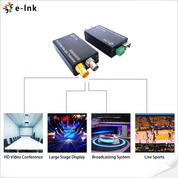 Fiber Optic Transceiver Mini 12G SDI Video Converter With Tally And Backward RS485