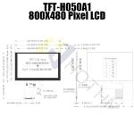 5.0-inch Color Capacitive Touch IPS TFT LCD/800x480 Full Viewing Angle TFT