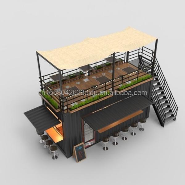 Chinese Style Logo Design 10ft 20ft Foldable Wooden Container Bar for Professional Business and Hotel
