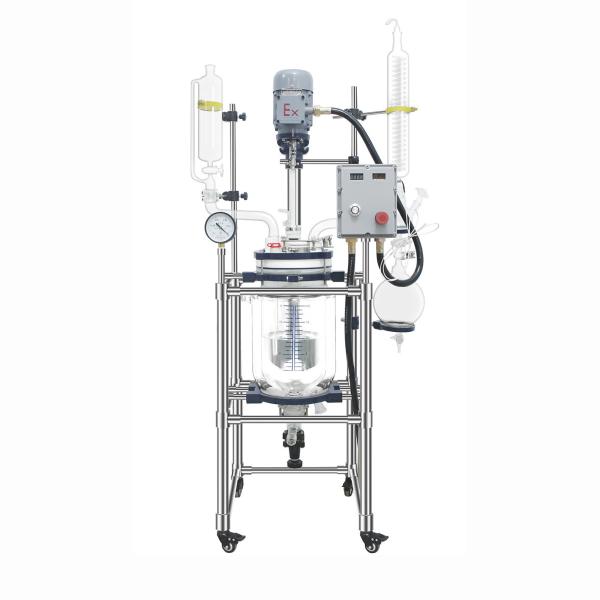 Quality Double Layer Jacketed Glass Reactor 100ml 500ml Agitated Borosilicate 50Hz for sale