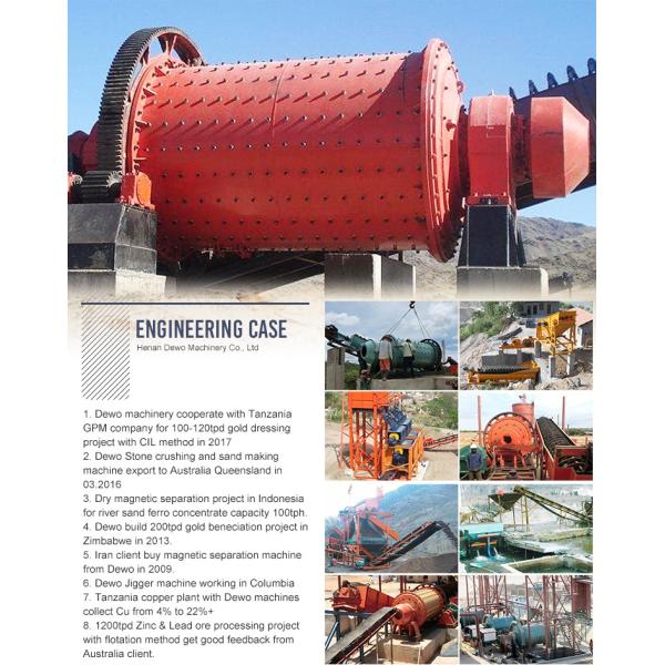 Energy Saving Wet Overflow Type Ball Mill For Gold Mining In Zambia
