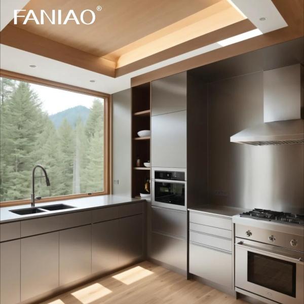 New Industrial Design Stainless Steel 304 Kitchen Cabinets Island With Sink And Faucet