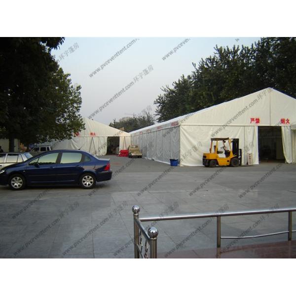 Firm 18m Steel Frame Warehouse Storage Tent , White PVC Fabric Tent For Storage