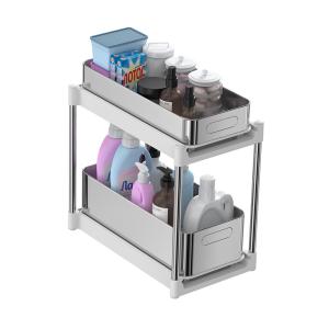 Efficiently Organize With Under Sink Organizer Standing Storage Rack