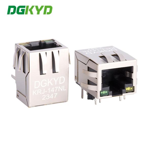Quality KRJ-147NL 100M RJ45 Network Connector With Light And Shielded Network Port Socket for sale