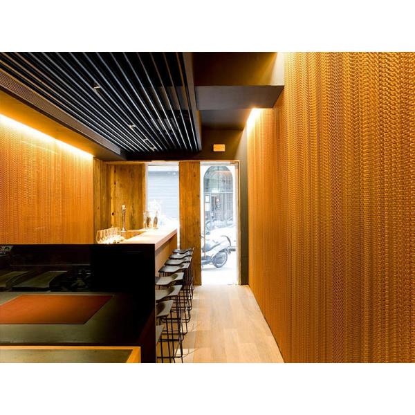 Chain link curtain, also named as chain fly screen or hook chain curtain, anodized aluminum material