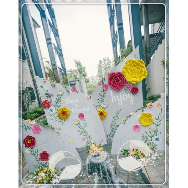 Yellow 4" 8" Artificial Frangipani Flowers , Fake Frangipani Flowers Wall Decoration