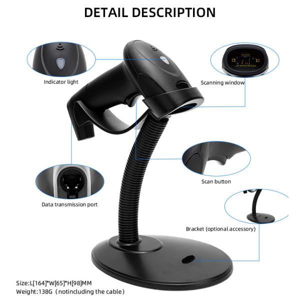 Professional Handheld Barcode Scanner for Supermarket and Warehouse Management