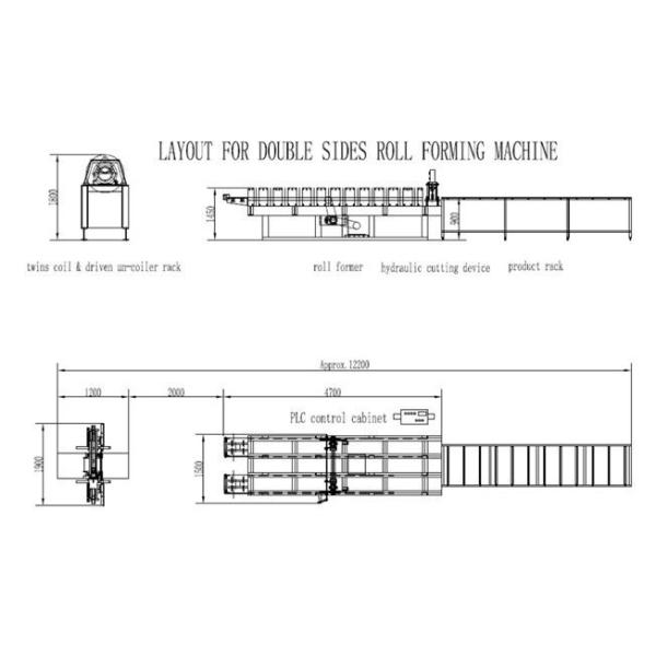 Double Rows Roof Panel Roll Forming Machine , Stud And Track Roll Forming Machine