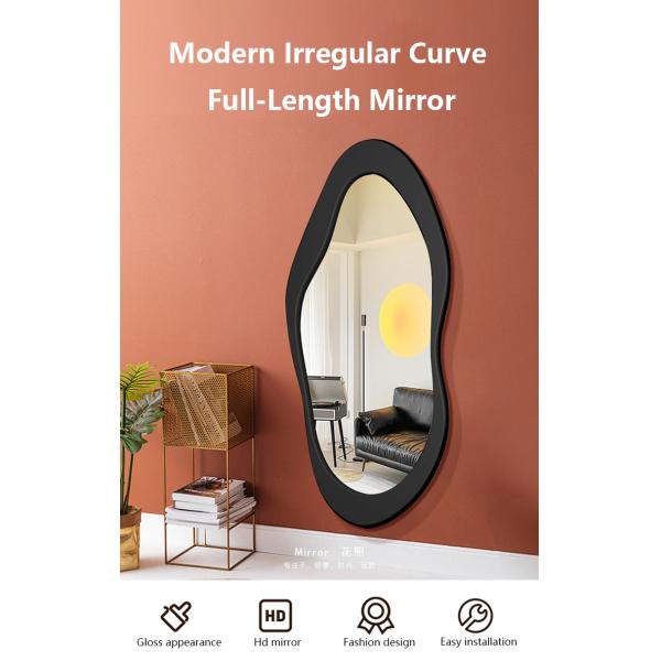 60x160cm Wooden Frame Freestanding Floor Mirror Black White