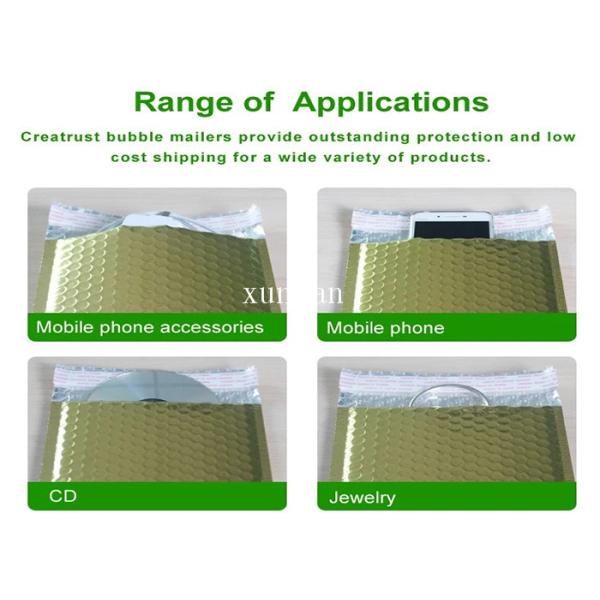 Self Adhesive Tape Padded Shipping Metallic Bubble Mailing Envelopes Custome Logo