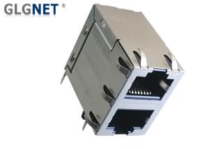 IEEE 802.3u Dual Port Rj45 Connector Stacked Magnetic RJ45 Connector