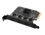 Resolution 4-Channel PCIe Video Capture Card for Simultaneous Display and