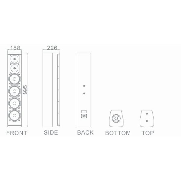 4*6.5" Pro Line Array Column Speaker Box , Weatherproof Speaker System VC462