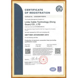 Linke Cable Technology (DongGuan) CO.,LTD Certifications