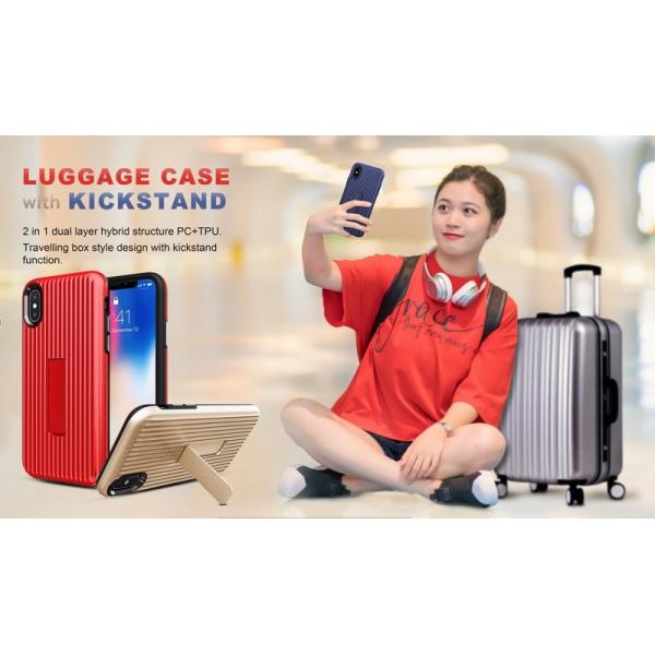 Luggage Case with Kickstand PC TPU Back Cover Color Blue For IphoneXS IphoneXR IphoneXS MAX Iphone8 Plus Iphone7 Iphone6