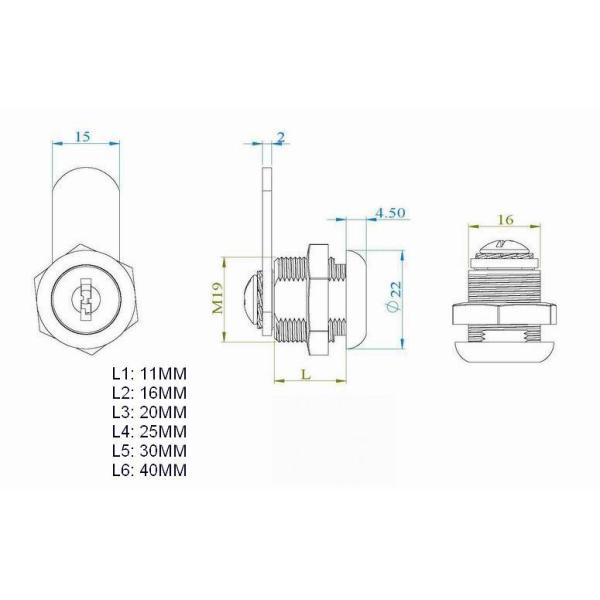 Letter Box Cam Lock with Dust Shutter