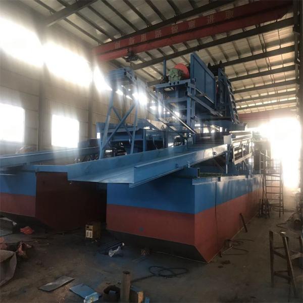 Customized Chain Bucket River Mining Boat /Sand Gold Ship/Diamond Dredger Machinery with Agitation Gold Chute Equipment /Jigging Machinery/ Centrifuge