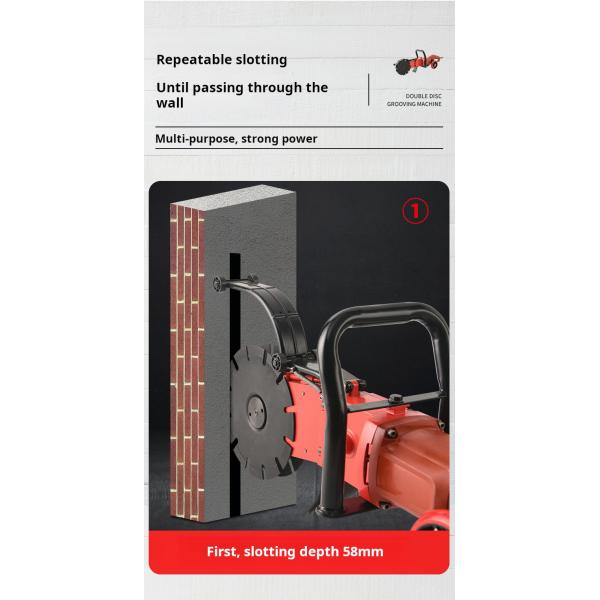 360° Wall Cutter Tools Cutting Depth 58mm Dust-Free Wall Groove Cutter