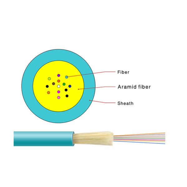 Blue Indoor Optical Fiber Cable , 10G Multimode 8 Core Fibre CableGJFJV