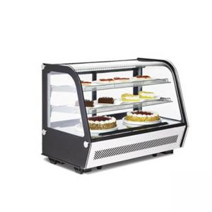 China Mini Countertop Refrigerated Bakery Display Case Curved Glass Digital Thermostat on sale
