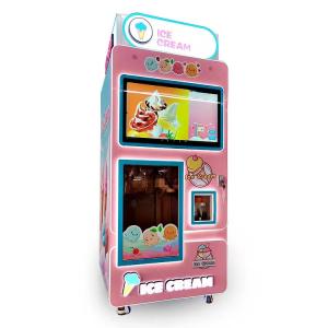 Professional Automatic Soft Serve Ice Cream Vending Machine with Cup Volume 80-100g and Machine Size 900x900x2260mm