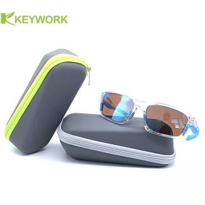 Wholesale Irregular cuboid Sports Sunglasses Case Waterproof PU Leather Metal Zipper Factory Wholesaler from china suppliers