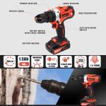 55N.M 20V Impact Drilling Machine Electric Screwdriver 20+2 Torque Setting 13pcs