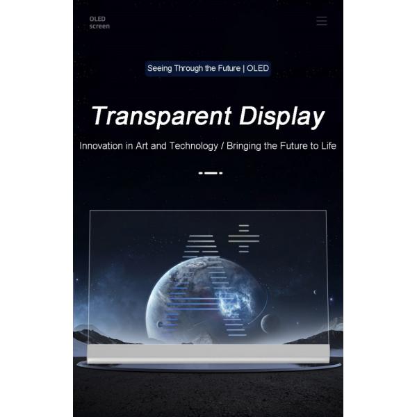 77 Inch Transparent OLED Touch Screen Digital Kiosk with Aluminum Alloy Frame and Pen/Finger Touch Writing Method