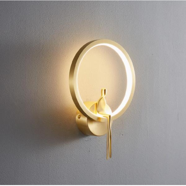 Minimalist copper wall lamp bedroom bedside lamp modern simple living room background wall lamp hotel villa stair corridor lamp