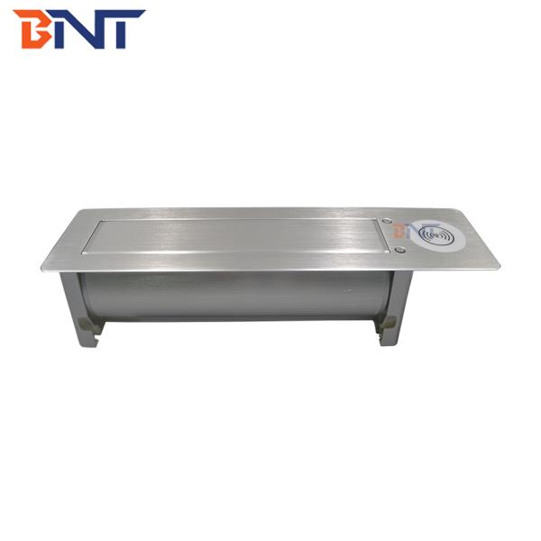 Aluminum black flush mount office table replaceable desk sockets with wireless charger