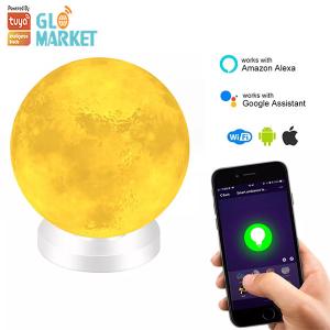 Wholesale Magnetic Floating Smart WiFi LED Light 3D Printing Moonlight Living Room Decoration from china suppliers