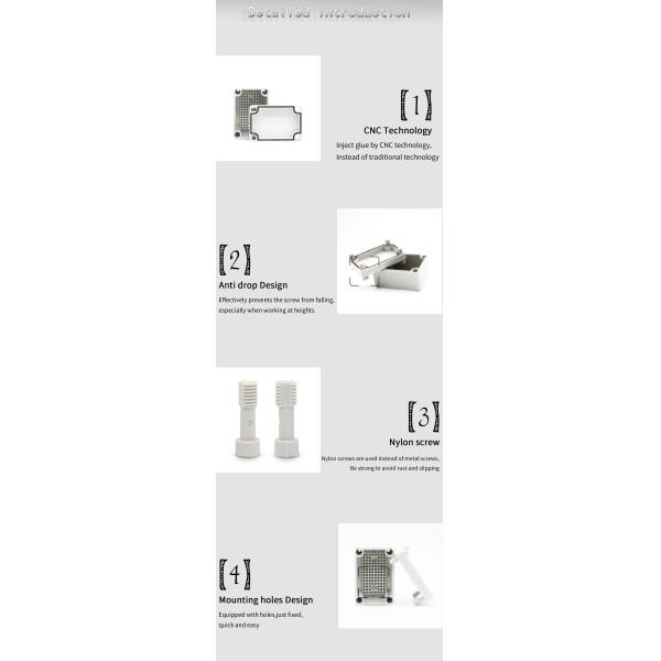 ABS IP67 grey lid waterproof junction box 95*65*55mm with CNC machine sealing