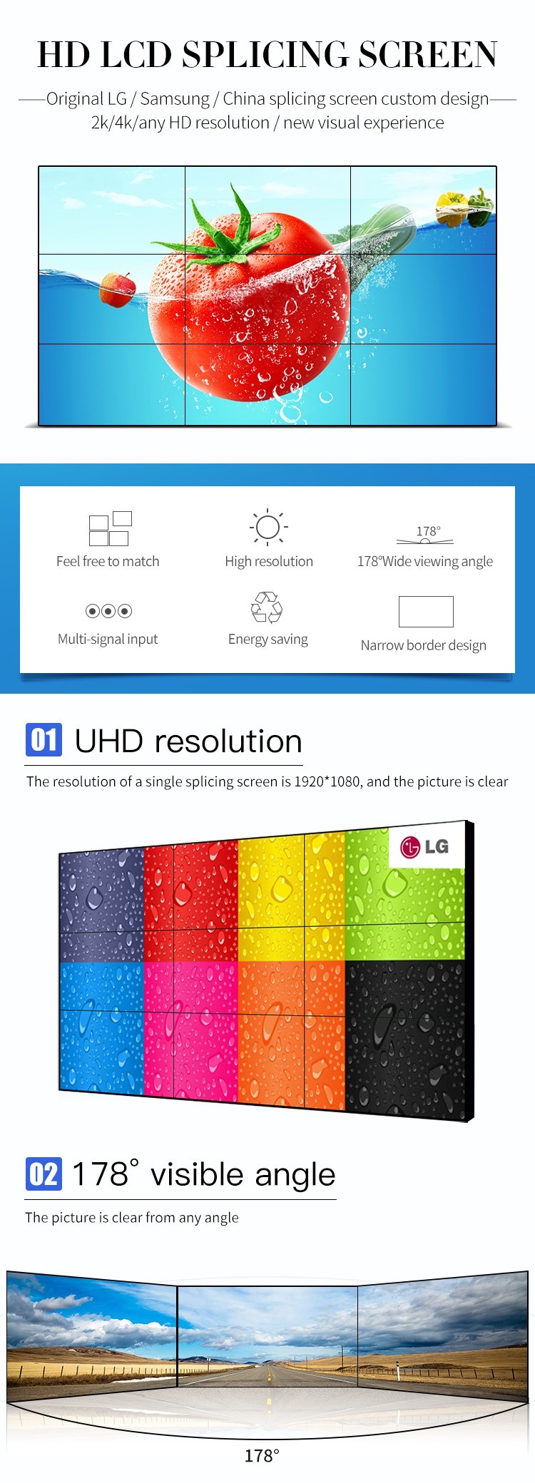 46 Inch LCD Interactive Display Panel 1920*1080P Build In Matrix Monitor