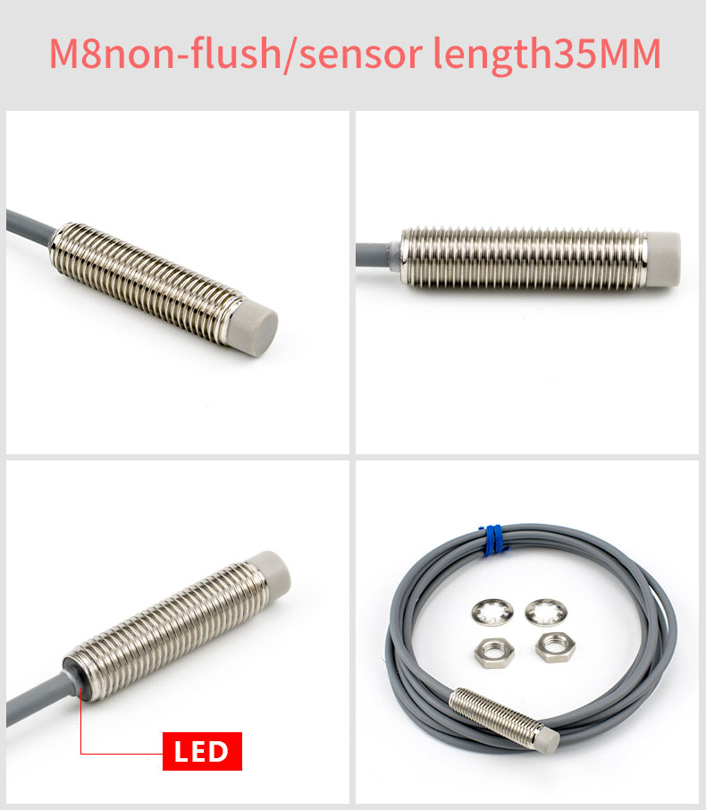 M8 Series Inductive Proximity Switch Sensor Waterproof Shockproof IP67