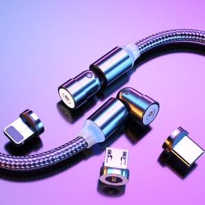 China 540 Degree Circular USB Magnetic Charging Cable Wire Rotating 3ft Length on sale