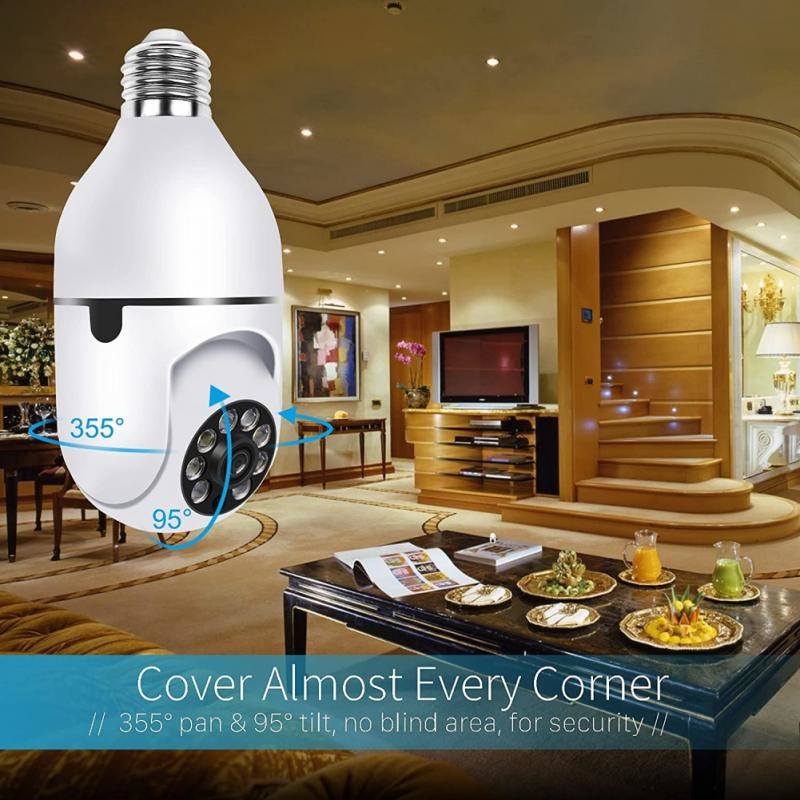 Tuya Wifi 3mp Bulb IP Camera Full HD Smart Home Security Wireless Camera With Light