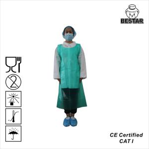 China Green PE Extra Large Disposable Lab Aprons 6XL For Hygiene Rule on sale