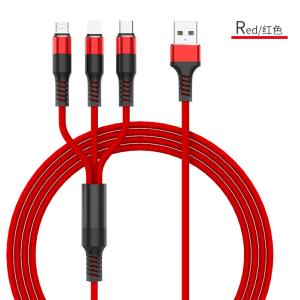 Multi 3 In 1 Date Charging Cable For IOS Micro USB Type - C Connector Mobile Phones