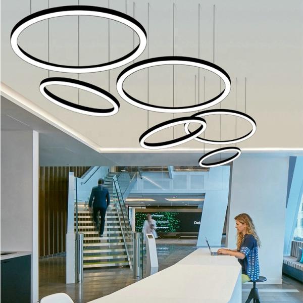 Circular Round LED Linear Lights Ip44 Remote Control For Office Decoration