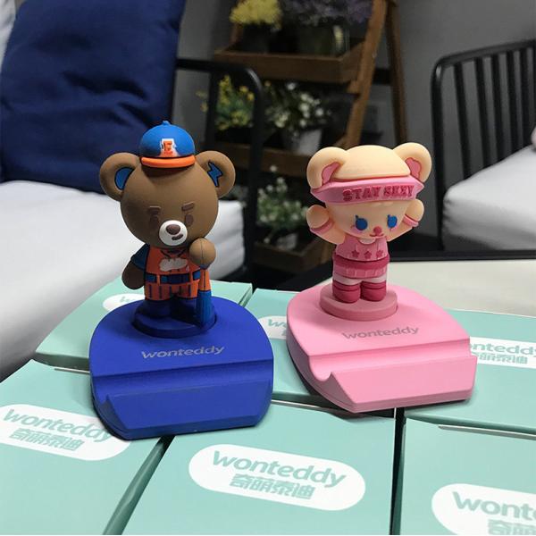 Customized Multi-Functional 3D Cartoon PVC Mobile Phone Holder, Lazy Man Phone Bracket