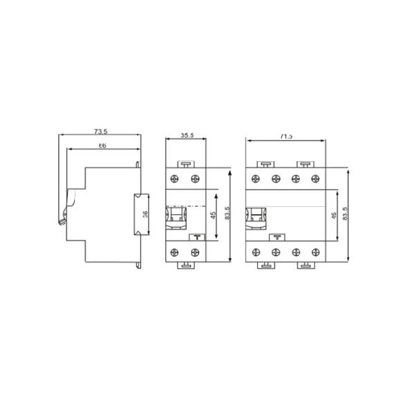 100a RCCB residual current circuit breaker for civil house
