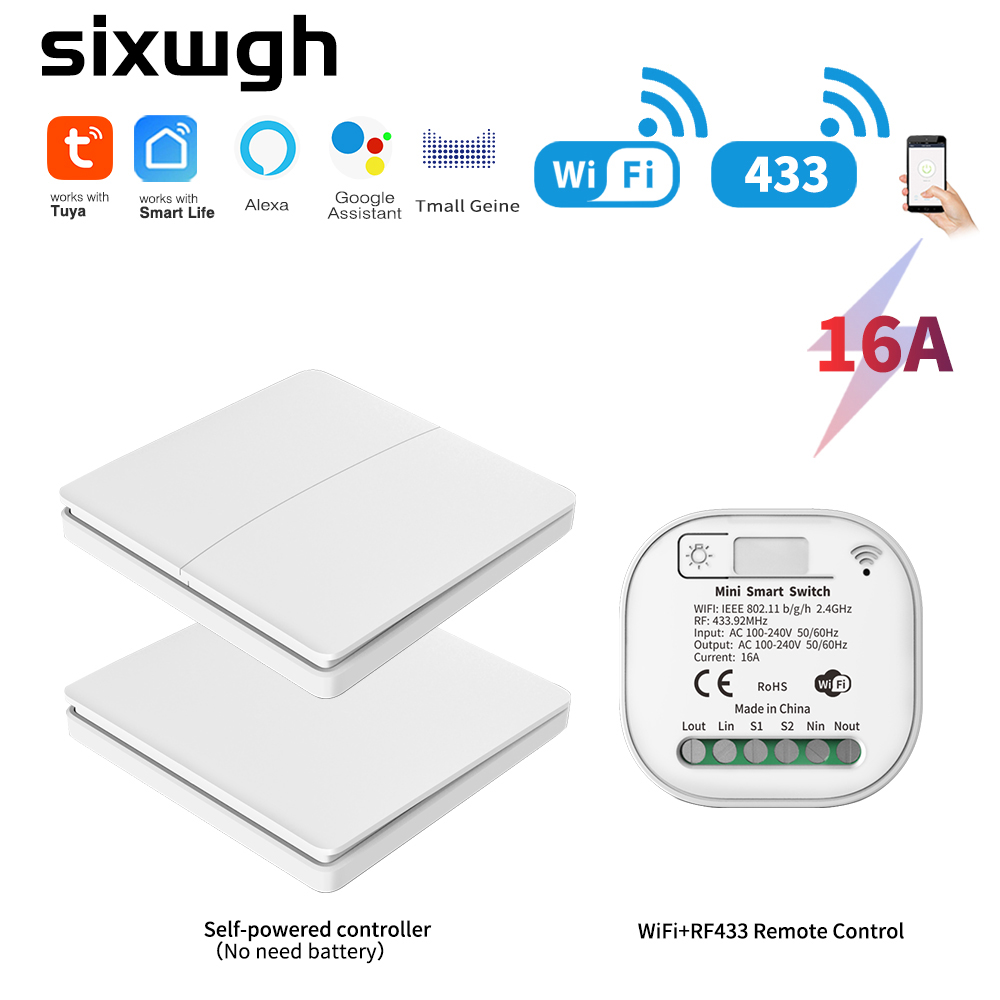 SIXWGH 16A WIFI Switch Tuya App Remote Control Smart Timer Switch