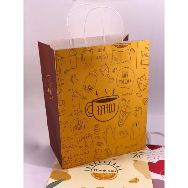 Recycled TakeAway custom printed food packaging bags kraft paper CMYK printing
