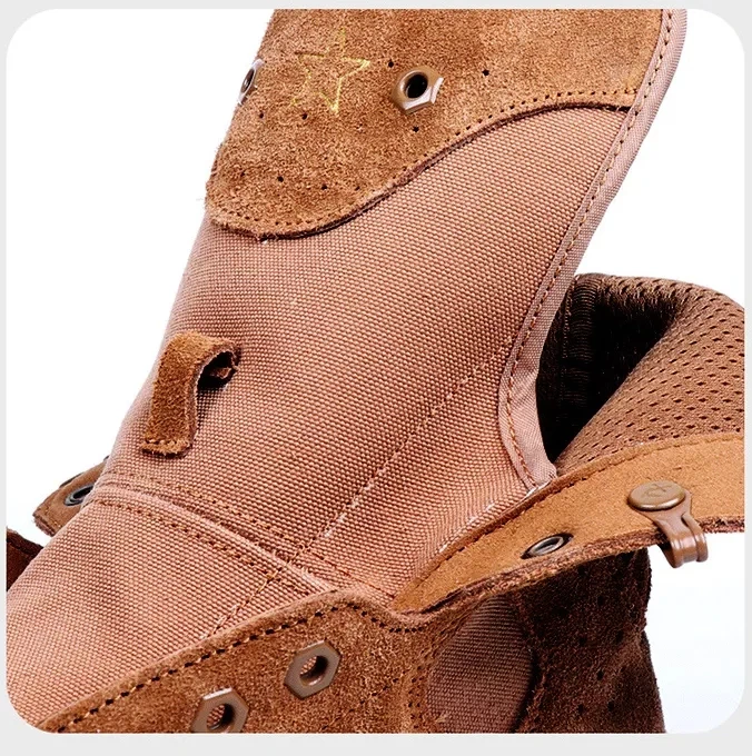 Lightweight Composite Toe Military Boots Backpacking Brown Army Cadet Boots