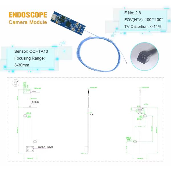 Mini Usb 1mm Industrial Endoscope Camera Module