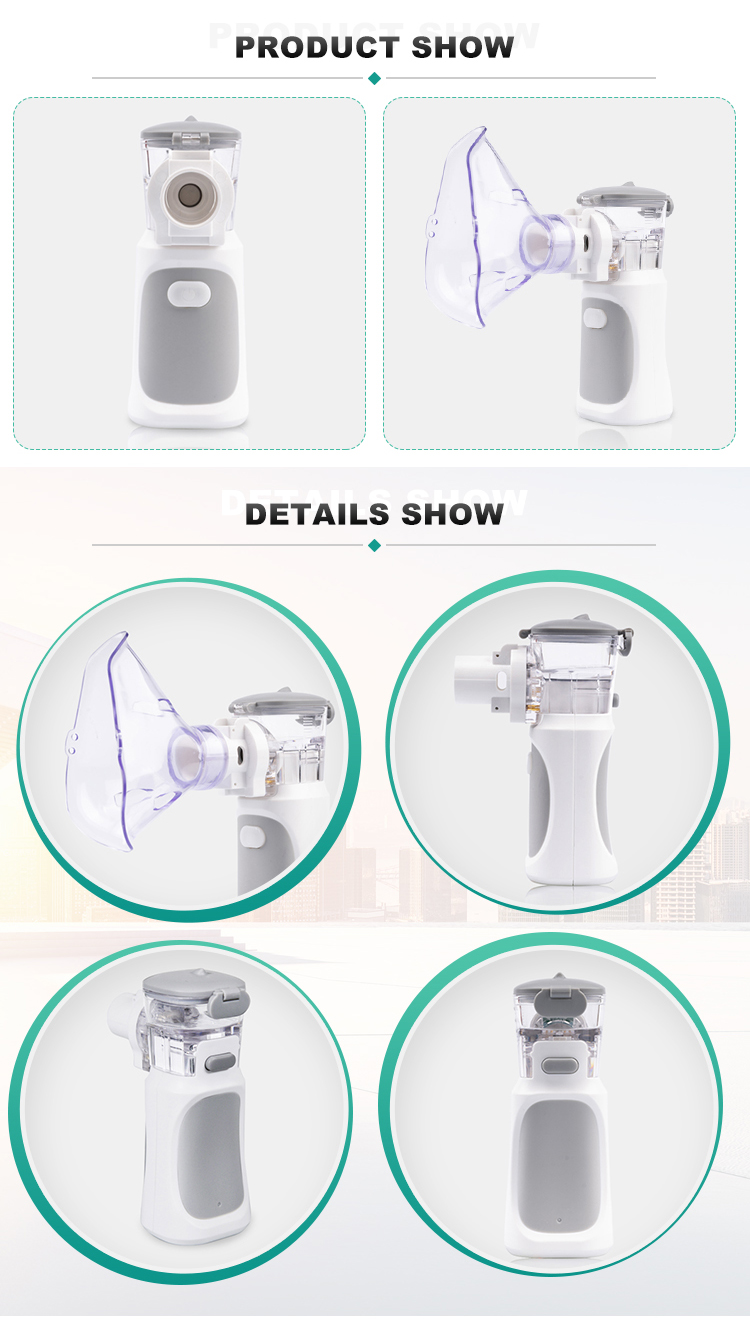 Gray Economic Portable Mesh Nebulizer Machine Home Use 85g